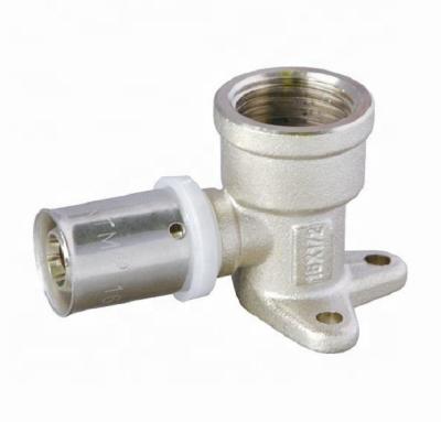 China PIP FITTING, PRESS FITTING, FEMALE ELBOW WITH WALLPLATE FOR PEX-AL-PEX PIPE equal for sale