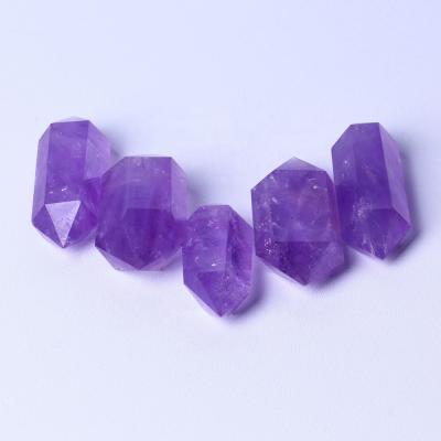 China Tower Crystal Double Points For Decoration Amethyst Quartz Lucky Healing Gemstone Purple Crystal Europe Natural Magic Wand Small for sale