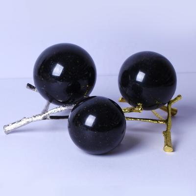 China Europe Crystal Crafts Ball Black Tourmaline Spheres For Home Decoration Natural High Quality Crystal Decoration Healing Stone Image for sale