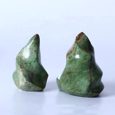 China Europe Wholesale Cut Natural Green Opal Flame Healing Crystal Gemstone Torch Holder Stone For Home Decoration for sale