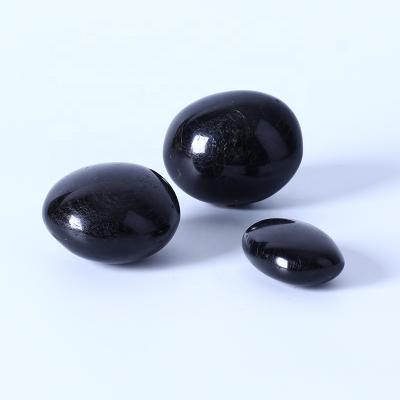 China Wholesale Natural Healing Crystal Reiki Gemstone Rough Black Tourmaline Palm Stone from Europe for Decoration for sale