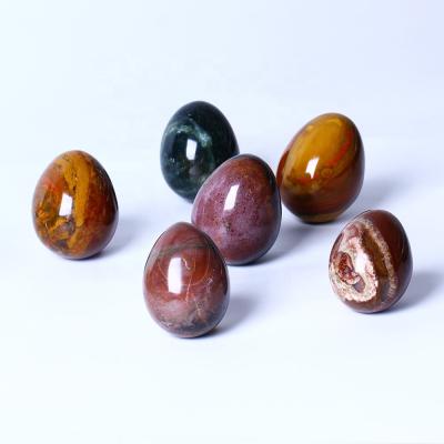 China Europe People Open High Quality Natural Ocean Jasper Eggs For Decoration Jasper Crystal Stone Eggs Healing Stones for sale