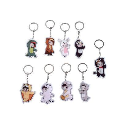 China Coin Holder Key Chain Customized Double Sided Clear Edge Chain Cartoon E-X-O Acrylic Creative Key Chain for sale