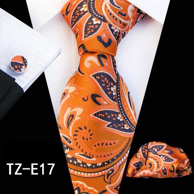 China Fashional Cloth Neck Tie Polyester Man Paisley Tie Shape Men's Tie+Towel+Pocket Cuff Three Piece Suit Tie for sale