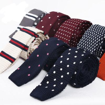 China High Quality Flat Head Polyester Knitted Tie Men's Casual Flat Head Business Workplace Formal Wear Tie for sale