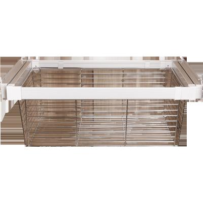 China Viable High Quality Home Furniture Custom Bedroom Cloakroom Hardware Pull Out Wardrobe Drawer Metal Wire Soft Closing Storage Basket for sale