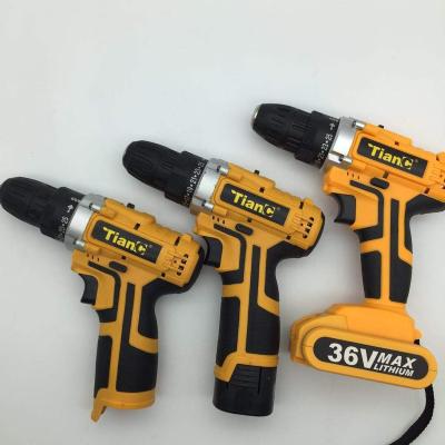 China Household wholesale 12V18V36VF lithium-ion electric drill hand electric drill screwdriver impact special rechargeable drill for sale