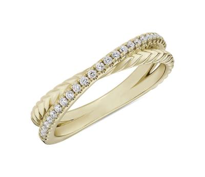 China Vinci Jewelry Romantic New Product 14K Gold Topaz Infinity Twist Ring 2021 White for sale