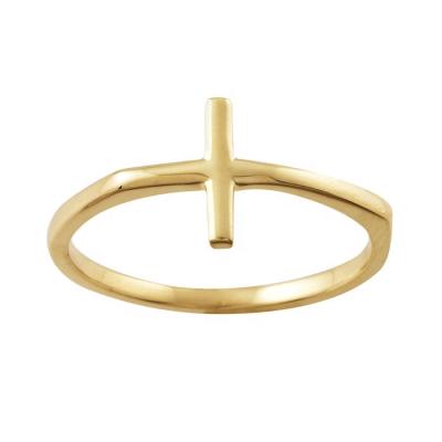 China 2021 Vinci Jewelry New Product Simple Design Romantic Cross 18K Gold Ring for sale