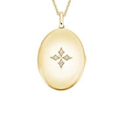 China Romantic Unique Style 18k Yellow Gold Diamond Bridal Wedding Locket Gift Pendant Necklace for sale