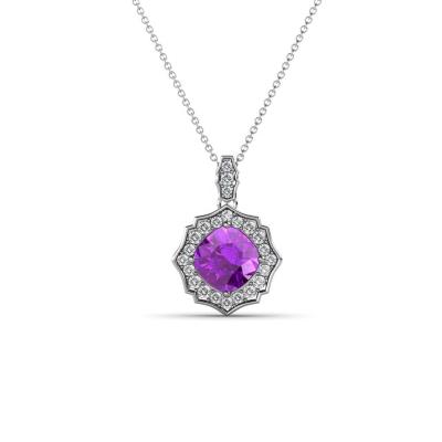 China Romantic Amethyst 925 Sterling Silver Pendant Necklace from Lady Pendant Cushion Cut Gemstone Charm for sale