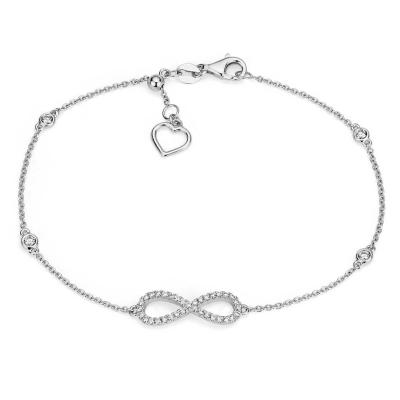 China Casual/Sporty Fashion 925 Sterling Silver Delicate Infinity Design Silver Bracelet for Girls for sale