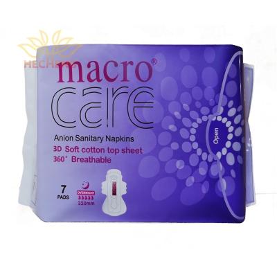 China Super Absorbent Macro Care Chinese Healthy Sanitary Pads With Anion Strip , Comfort Soft Nonwoven Sanitary Napkin Italy for sale