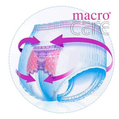 China Macrocare Super Absorbent Maternity Disposable Panties Period Underwear Woman Disposable Diaper Pants for sale