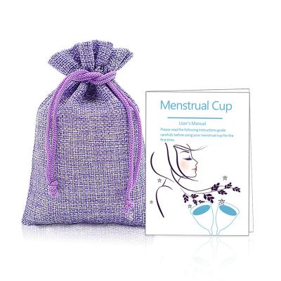 China 2021 Custom Reusable Packaging Period Wholesale Medical Silicone Women Free Sample Menstrual Cup Set for sale