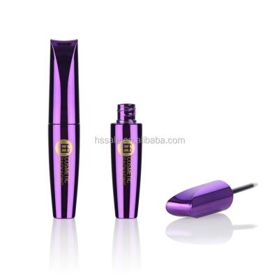 China Cosmetics OEM Empty Eyeliner Bottles Metallic Purple Plastic Eye Liner Tube With Brush for sale