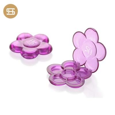 China Other Best Price   Empty Wholesale 6 Colors Flower Shaped Clear Eyeshadow Lipstick Palette Jar Container for sale