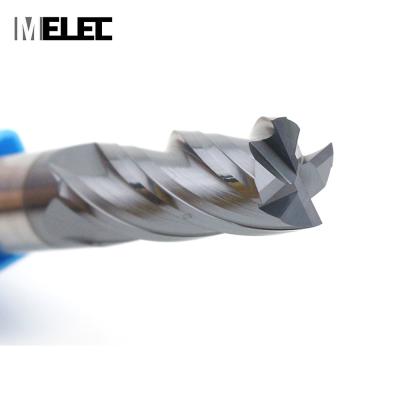 China CNC Process MELEC Tungsten Carbide Router Face End Square Bit 4 Solid Steel Flutes Mill for sale