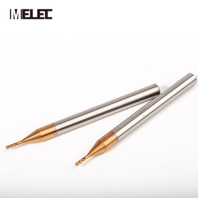 China CNC Process MELEC HRC50 HRC60 Customized Size Tungsten Steel Material Micro Diameter 4 Square Flutes End Mill For CU SKD SUS for sale