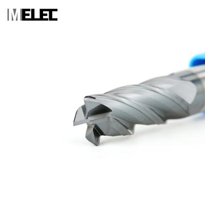 China CNC process MELEC 4R0.5*75mm hrc58 4 blades carbide corner radius router solid bit for sale