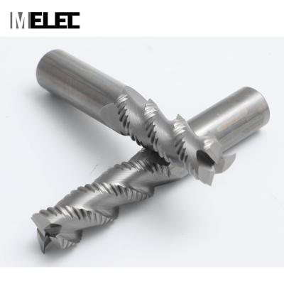 China CNC Process MELEC hrc50 hrc60 Customized Size Diameter 6-20mm Tungsten Steel Material 3 Flutes Roughing End Mill For Steel for sale