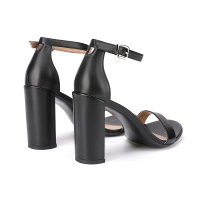 China Anti-slip factory directly supply GENUINE LEATHER heeled sandals high heels fashion dress for ladies high heel shoes for sale