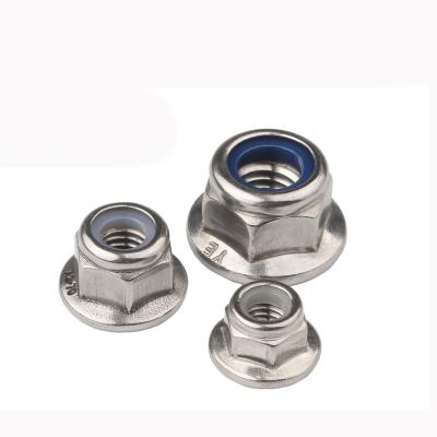 China DIN6926 Heavy Industry Stainless Steel Nylon Flange Nut Reigning Torque Type Hexagon Nuts With Flange And With Nonmetallic Insert for sale