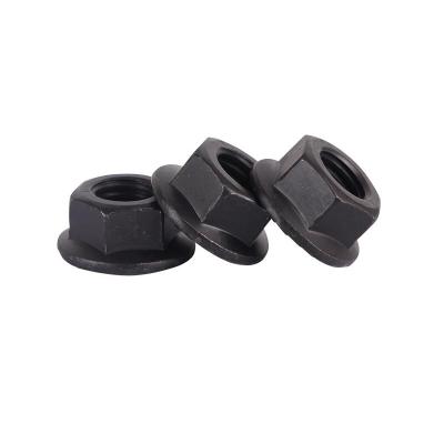 China Heavy Industry Black Oxide Coating Large Hex Flange Nuts for sale