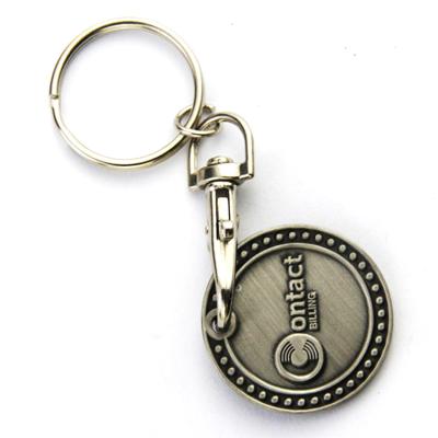 China Custom Logo Metal Trolley Coin Shopping Trolley Music Souvenir Gifts Promotion Round Card Holder Key Chain for sale