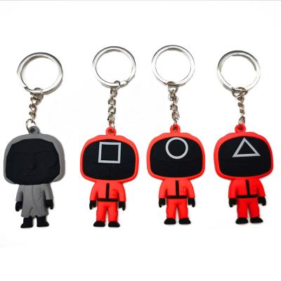 China Halloween Decorations/Gift/Promotion Souvenir Nowadays The Squid PVC Gift Halloween Key Chain Of The Hottest Custom Rubber Korean Popular Game Decorations for sale