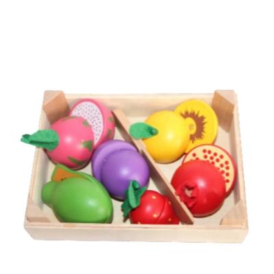 China Baby Wooden Educational Toys Children's Kitchen Wooden Toys Cutting Fruit and Vegetable Board Wooden Bucket for sale