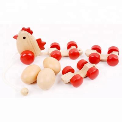 China Wooden Hen And Egg Transporting Cheap Pull Toys Game Children Porcelain Toys for sale