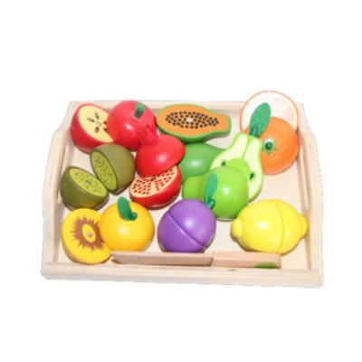 China Play Kitchen Wooden Fruit Pretend Maker Vegetable Slicing Toy for sale