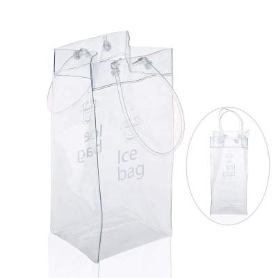 China Factory OEM PVC TPU Wine Fridge Ice Bag Carrier Pouch Ice Bag Wine Cooler Easy Not Viable Liquid Cooler Bag for sale