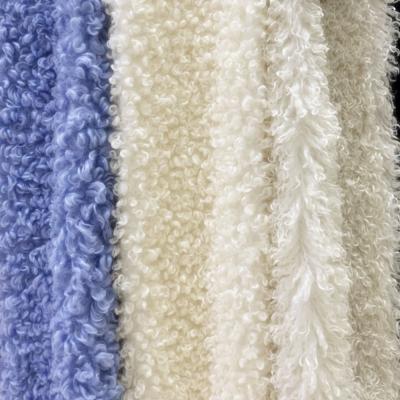 China Plush Fabric 100% Polyester Imitation Wool Fabric for Garments Min Order 500 Meters for sale