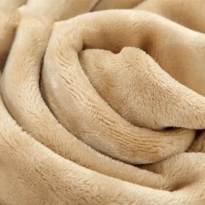 China Custom Color Bathrobe Flannel Fleece Coral Fleece Fabric for Bed Blankets and Pajamas for sale