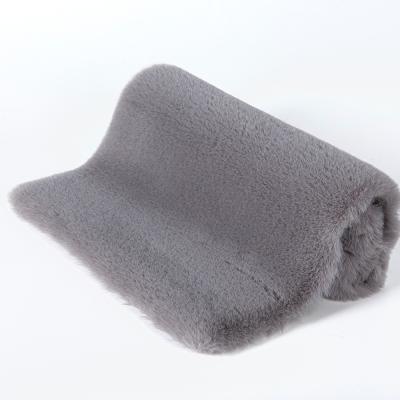 China Plain Dyed Warp Suede 100% Polyester Faux Rabbit Fur Fabric for Blankets and Cushions for sale