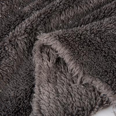 China Geflecht 100% Polyester Sherpa Fleece Stoff für Decken mit zwei Seiten Mikro Polar zu verkaufen