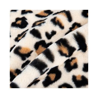 China 100% Polyester Super Weich Leopard Druck Kaninchen Fell Fälschung Fell Stoff für die Bekleidung zu verkaufen