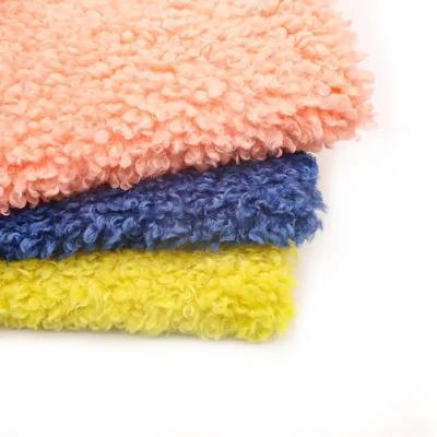 China Women Coat 300GSM Teddy Fleece Fabric Soft Shell Custom Color 100% Polyester Free Samples for sale