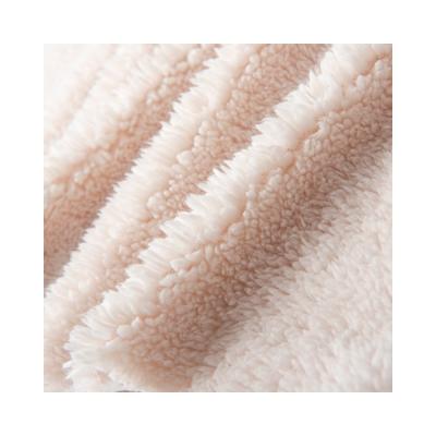 China Geprägtes Super Soft 100 Polyester Strick Custom Mirco Sherpa Fleece Stoff für die Auskleidung zu verkaufen