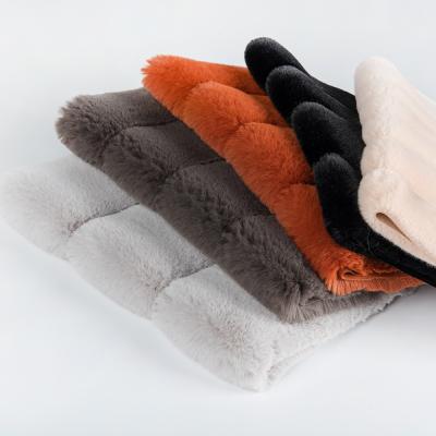 China Customized Color 100% Polyester Soft Brushed PV Plush Faux Rabbit Fur Fabric for Coat for sale