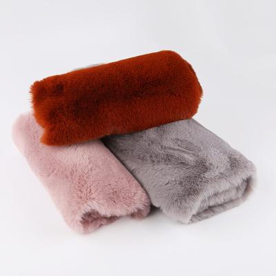 China Tricot Knitted Polyester Imitation Rabbit Hair Fabric for Winter Garment Scarf and Coat for sale