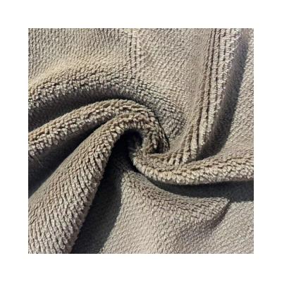 China Soft Hand Feeling Knitted Weft Polyester Fleece Fabric for Garments/Toys 100% Polyester for sale