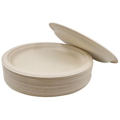 China Disposable Compostable Biodegradable Microwave Dish Set Sugar Cane Pulp Bagasse Sugar Cane Safe Disposable Take Out Dish for sale