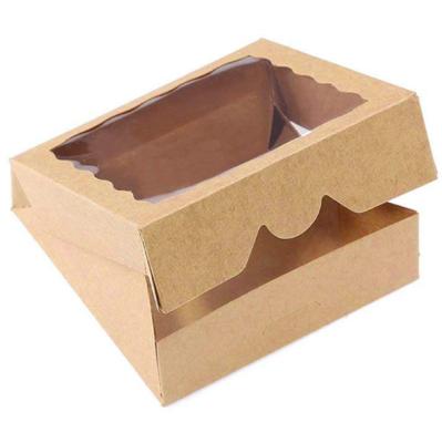 China Recycled Materials Packaging Paper Cupcake Box Custom Printed Cake Box With Window Cake Packaging Boxes for sale