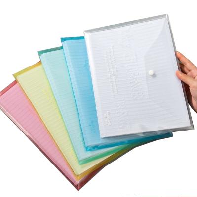 China A4 Document Waterproof Envelope Folder Plastic Wallets With Button Closure Snap Document Bag for sale