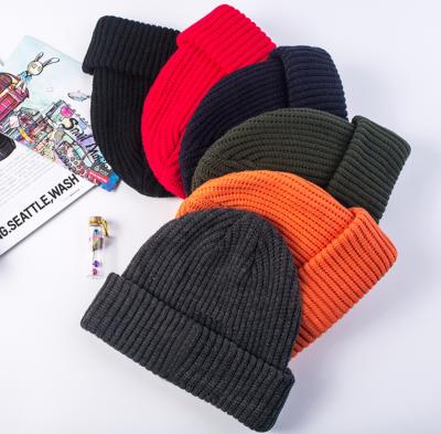 China Wholesale COMMON fashion color couples simple pure high quality outdoor warm winter knitted hat for sale