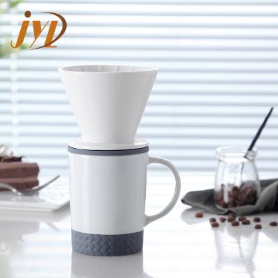 China Hot Viable New Design Convenient Ceramic Single Cup Coffee Maker With Coffee Filter Dispenser for sale