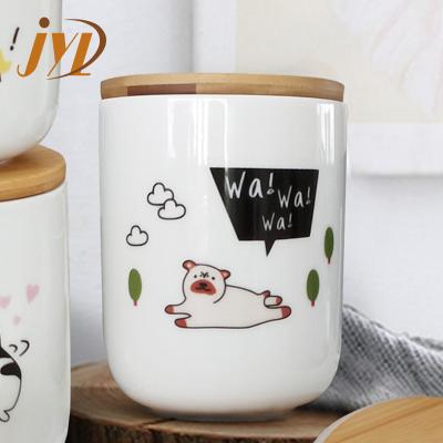 China Custom Printing Freshness Preservation China Factory Novelty Porcelain Flour Storage Ceramic Jars for sale